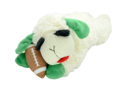 Multipet Tailgate Lamb Chop with Football Plush Dog Toy 10.5” For Sale