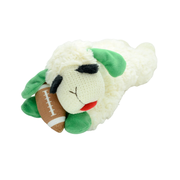 Multipet Tailgate Lamb Chop with Football Plush Dog Toy 10.5” For Sale