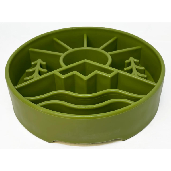 SodaPup Enriching Slow Feeder Great Outdoors Ebowl for Dogs Green For Cheap