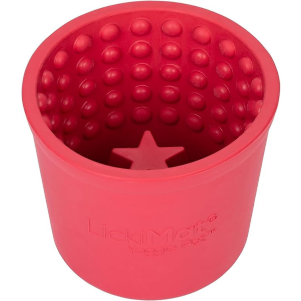 Innovative Pet Products Lickimat Yogie Mat Treat Dispenser Red for Dogs on Sale