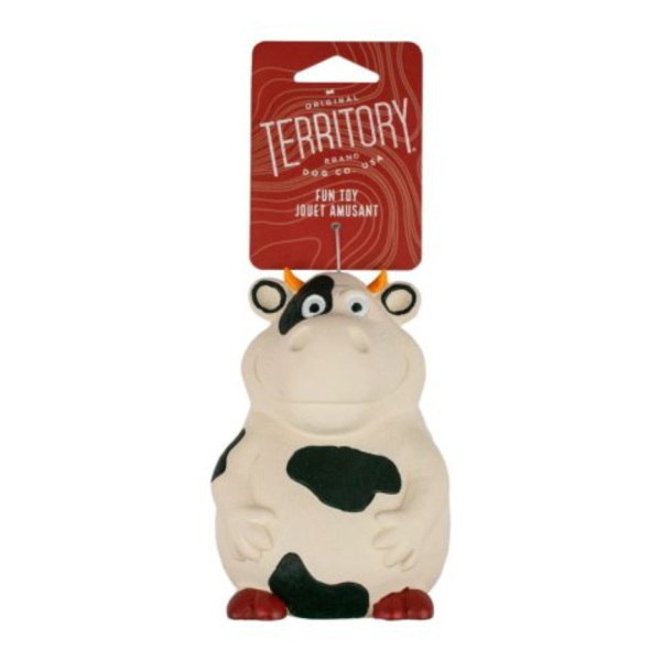 Territory Latex Cow Squeaker Dog Toy Online now