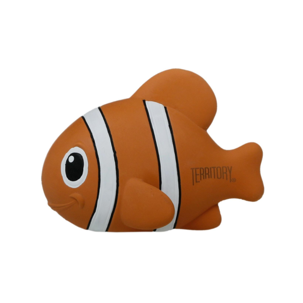 Territory Natural Rubber Clown Fish Squeaker Dog Toy Hot on Sale