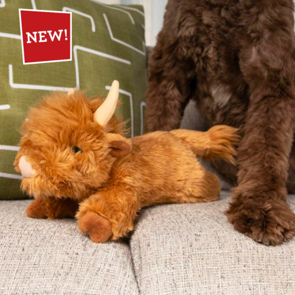 Fluff & Tuff Shaggy the Highland Cow 12  Plush Dog Toy Online Sale