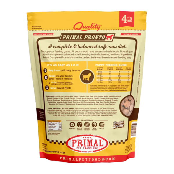 Primal Pronto Puppy Formula Raw Frozen Dog Food 4lb Fashion