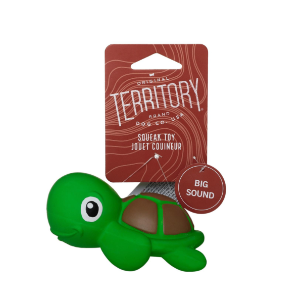 Territory Natural Rubber Turtle Squeaker Dog Toy Hot on Sale