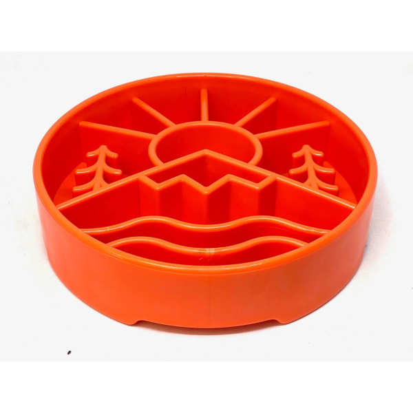 SodaPup Enriching Slow Feeder Great Outdoors Ebowl for Dogs Orange For Sale