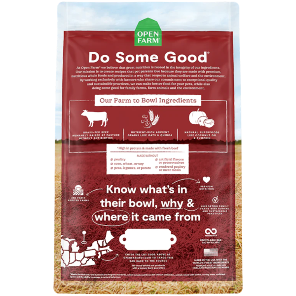 Open Farm Ancient Grains Grass-Fed Beef Dry Dog Food Supply