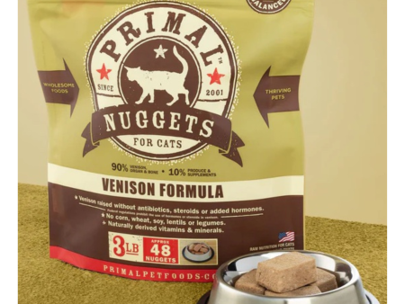 Primal Nuggets Venison Formula Raw Frozen Cat Food 3 lbs Hot on Sale