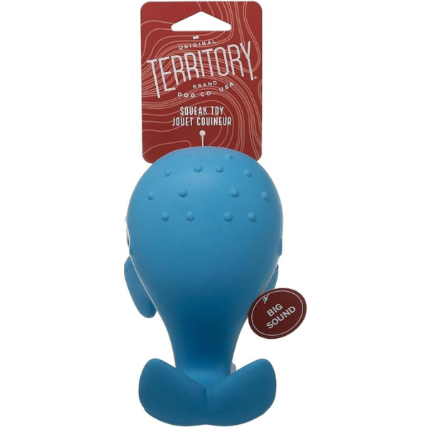 Territory Natural Rubber Whale Squeaker Dog Toy Supply