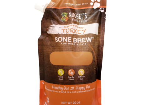 Nugget s Healthy Eats Frozen Bone Brew Broth Turkey Dogs & Cats 20 oz Online Sale