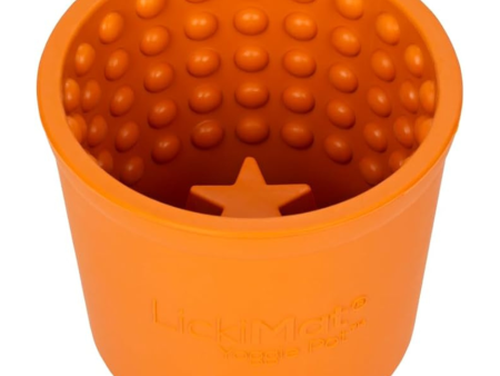 Innovative Pet Products Lickimat Yogie Mat Treat Dispenser Orange for Dogs Supply