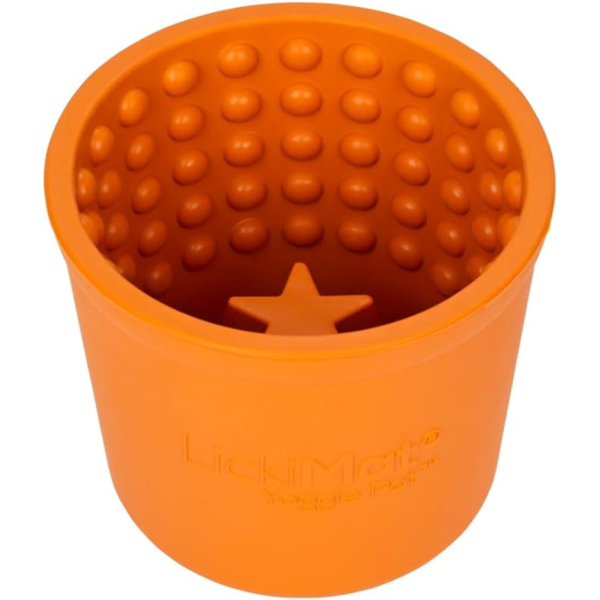 Innovative Pet Products Lickimat Yogie Mat Treat Dispenser Orange for Dogs Supply