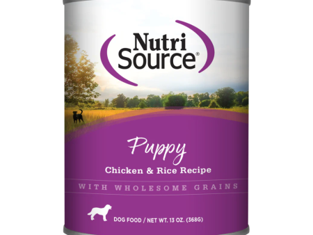 NutriSource Puppy Chicken & Rice Formula Canned Dog Food 13-oz Supply