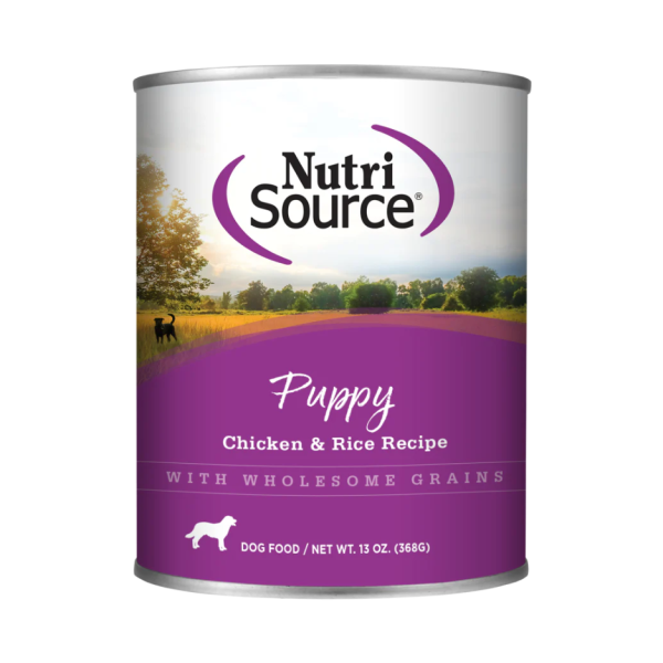 NutriSource Puppy Chicken & Rice Formula Canned Dog Food 13-oz Supply