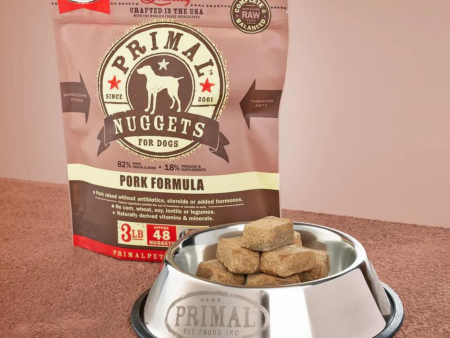 Primal Nuggets Pork Formula Raw Frozen Dog Food 3 lbs Online Hot Sale