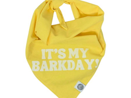 Camp Hound It s My BarkDay Dog Bandana Yellow For Discount