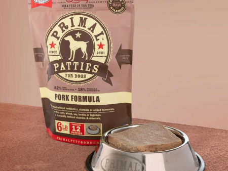 Primal Patties Pork Formula Frozen Raw Dog Food 6 lbs Online Sale