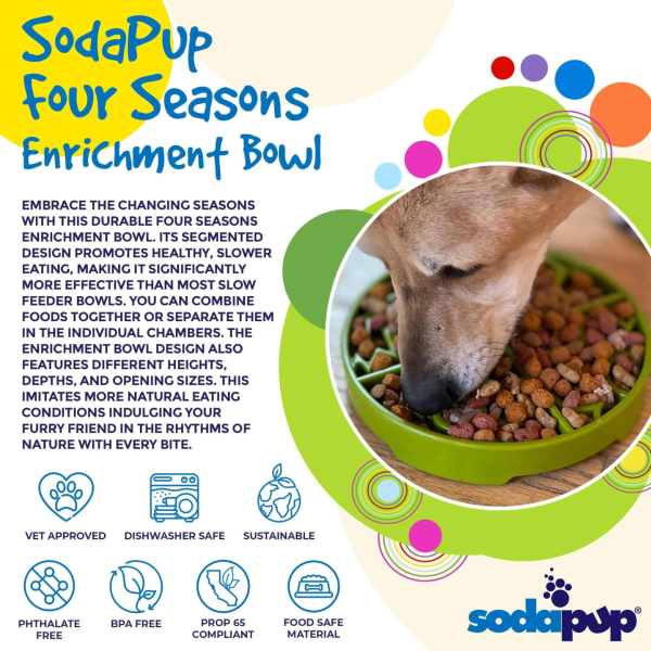 SodaPup Enriching Slow Feeder Tray Four Seasons Ebowl for Dogs on Sale