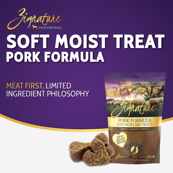 Zignature Pork Formula Soft & Chewy Dog Treats 4 oz For Cheap