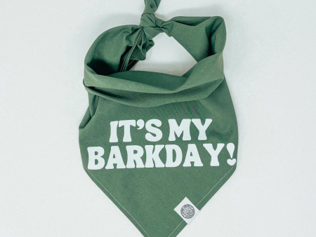 Camp Hound It s My BarkDay Dog Bandana Green Discount