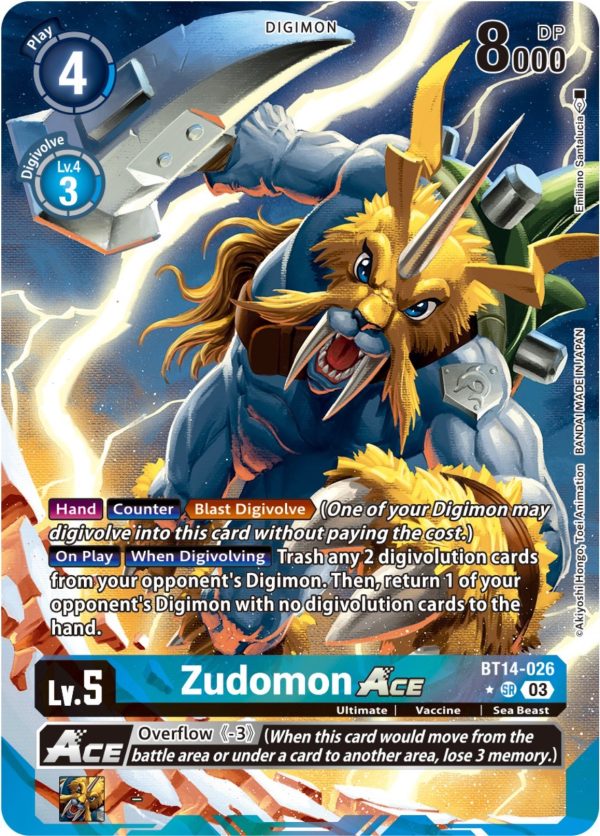 Zudomon Ace [BT14-026](Alternate Art) [Blast Ace] For Sale