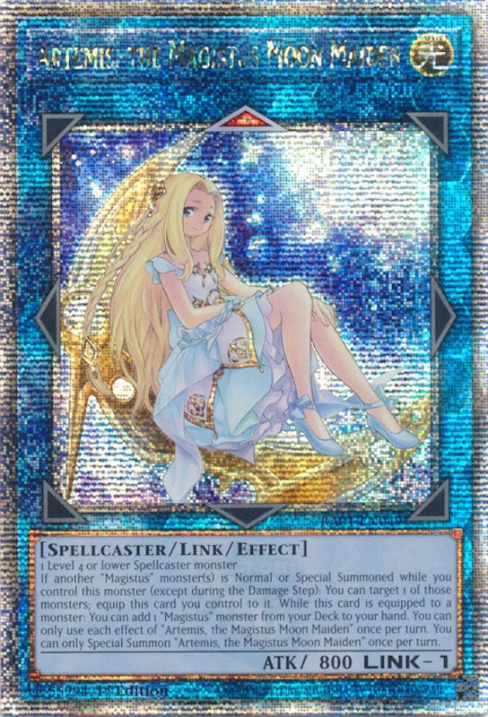 Artemis, the Magistus Moon Maiden [RA01-EN049] Quarter Century Secret Rare Supply