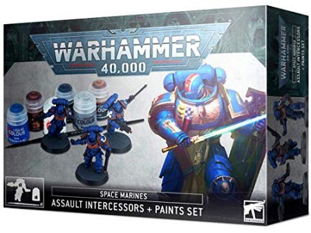 Wahammer 40k - Space Marines - Assault Intercessors + Paints Set Fashion